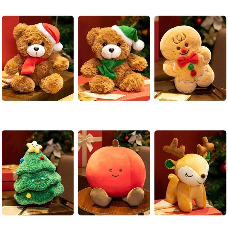 Series Dolls Christmas Bear Xmas Tree Gingerbread Man Deer Plush Toy Decoration