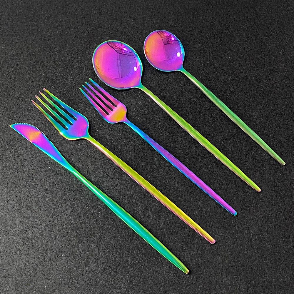 30Pcs White Gold Cutlery Set 18/10 Stainless Steel Dinnerware Set Knife Dessert Fork Spoon Silverware Kitchen Tableware Set