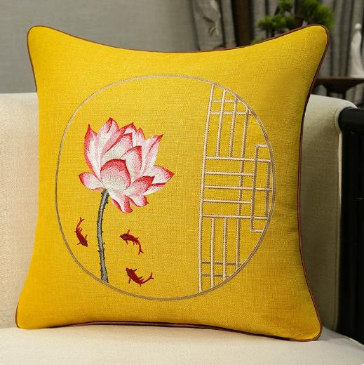 Chinese New Style Fu Character Pillow Case, Wedding Red Lucky Linen Cushion Cover for Sofa Bedroom Decor