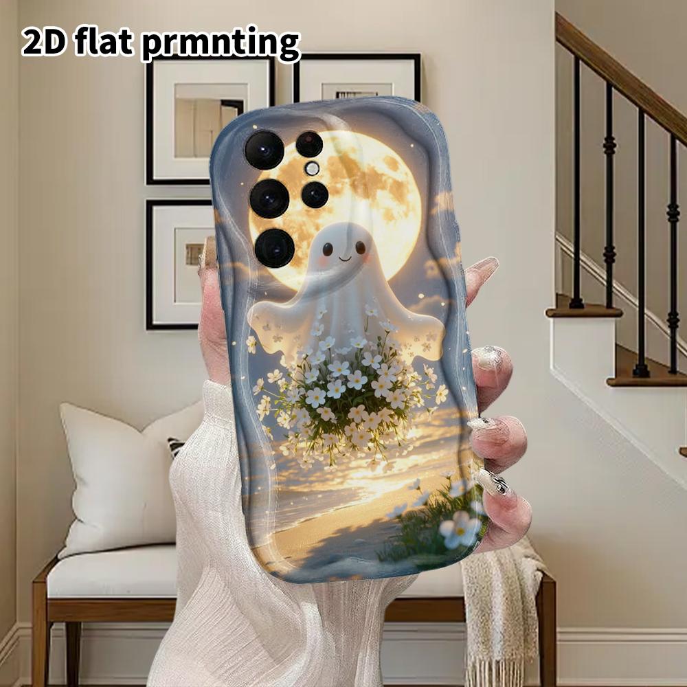 Phone Case: 2D Flat Samsung Galaxy A34 A35 M05 M06 S20 S22 S21 FE Plus 5G Protective Case, Couple Style, Bouquet Ghost, Christmas and Halloween Gift