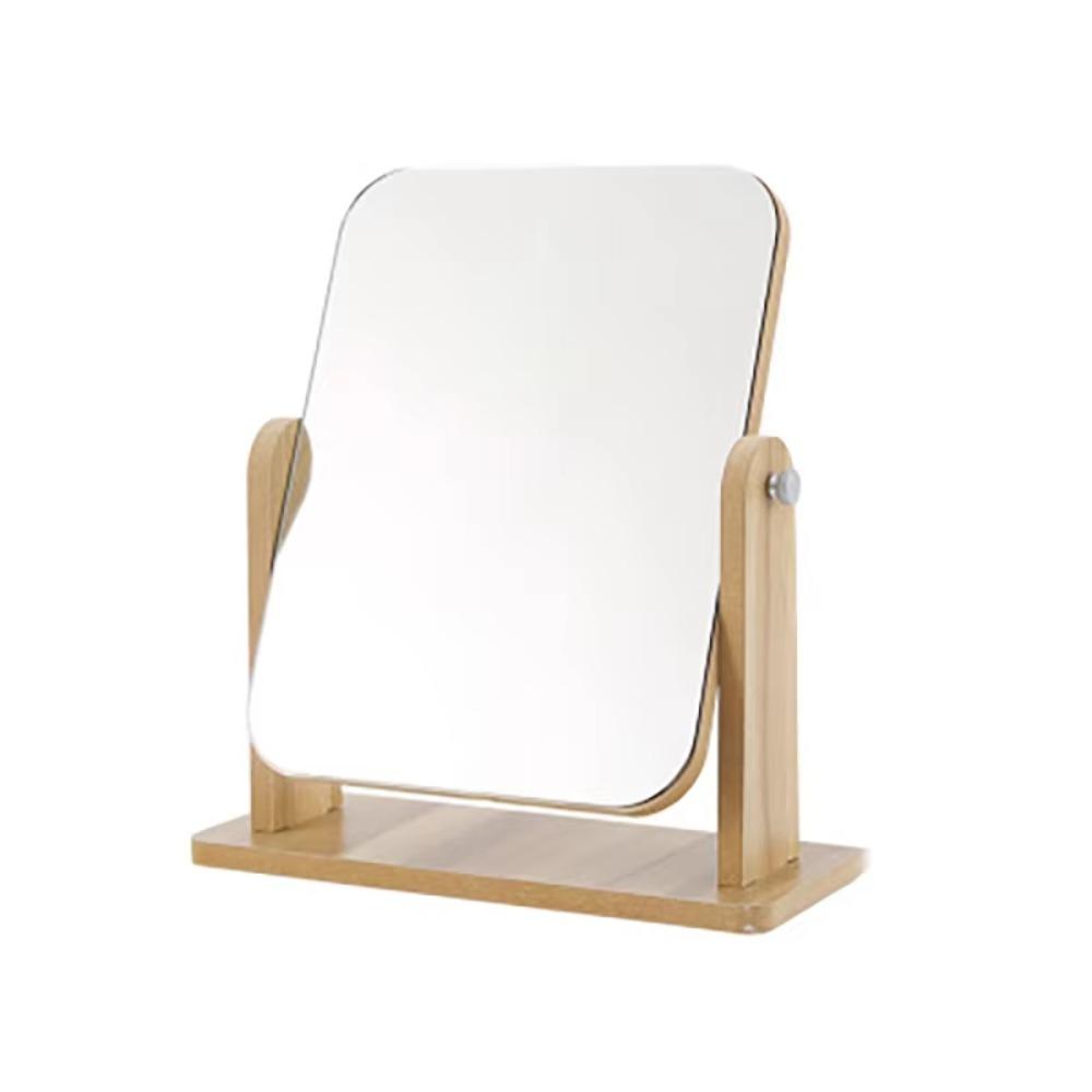

360° Rotation Square Shape Mirror Single-sided Desktop Mirror Makeup Mirror for Office School Small