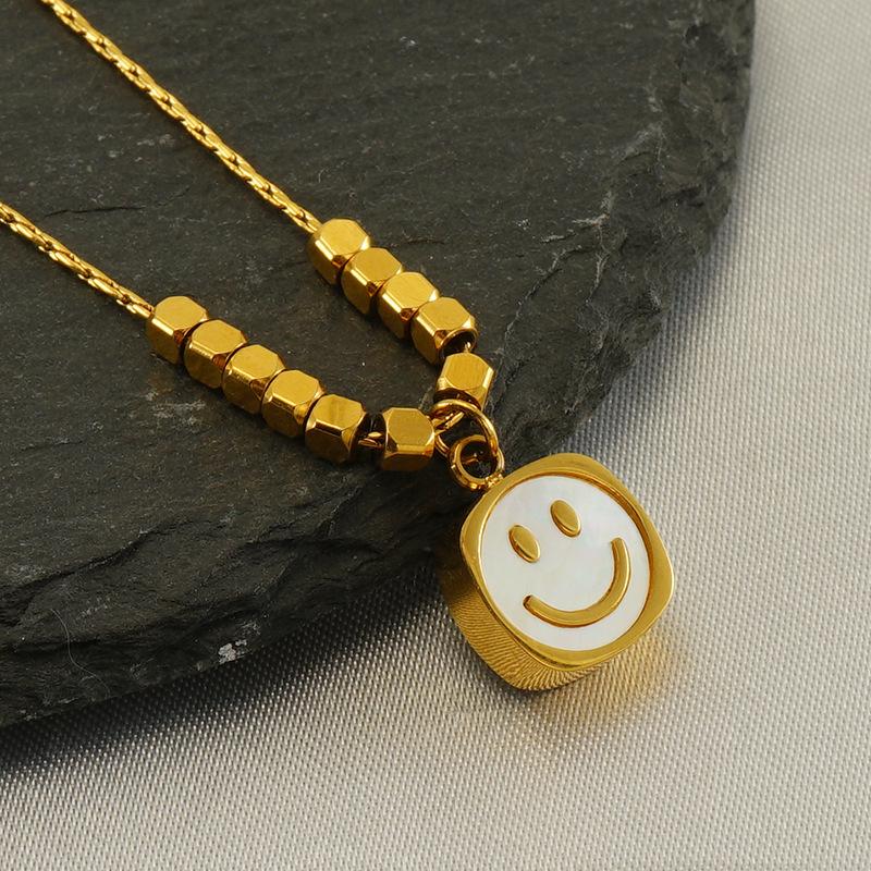 Fashion Stainless Steel Personality Versatile Chinese Necklace Rabbit Smiley Auspicious Titanium Steel Pendant Men and Women