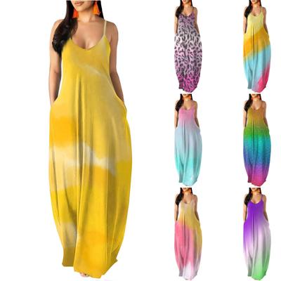 Damenkleid, ärmellos, lässige Länge, bodenlanges Kleid