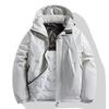 Casual Men's Charging Cotton Jacket Winter Port Style Loose Windproof Plus Size Hooded Waterproof Warm Solid Color Jacket Cotton Jacket