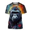 Men's 3D Pattern T-shirt - 3D Embroidery Design Round Neck Short Sleeve Loose Large Size Summer Men's Clothing