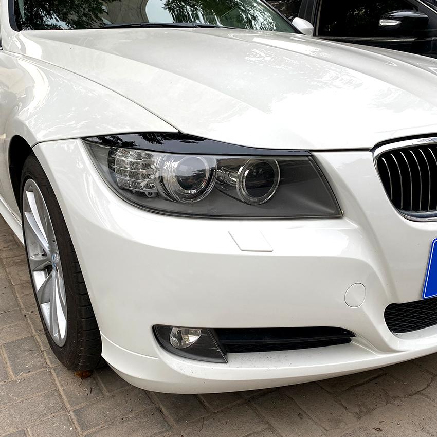 Pro BMW řady 3 E90 E91 2ks ABS Lesklá černá Světlomet Obočí Oční víčko 2005 2006 2007 2008 2009 2010 2011 Sedan /