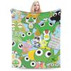 Super Soft Keroro Frog Cartoon Throw Blanket Premium Fleece Flannel Lightweight Bed Blanket Super Cozy Blankets All Season Use