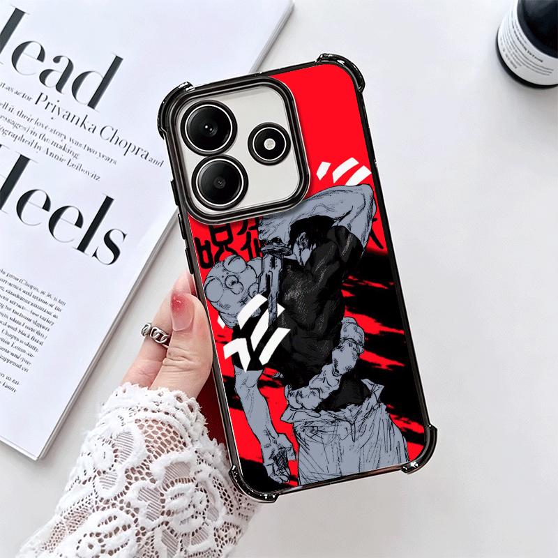 Anime Fushiguro Toji JUJUSU Soft Phone Case For Xiaomi Redmi Note 14 15 Pro Plus 13 12 11S 11T 5G 10 9S 9 Plating Anti-Fall Fund