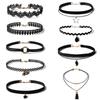 Minimalistisches europäisches & amerikanisches Lolita Spitzen Choker Halskettenset für Damen
