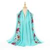 Womens Ethnic Style Embroidered Summer Sun Protection Shawl Scarf