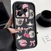 Cherry Bowknots Lips Disco Ball Pattern Case For Xiaomi Redmi Note 14 13 Pro 5G 4G 12 11 Funda Xiaomi 14T 13T 11T Pro Shockproof Bumper Silicone Cover