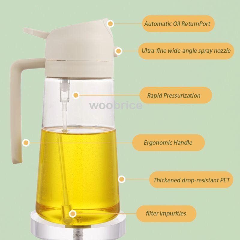 2in1 500ml Plastic Spray Oil Sprayer Bottle Spray Oil Dispenser Salad BBQ Kitchen Baking Roasting Camping Picnic Kitchen Tool