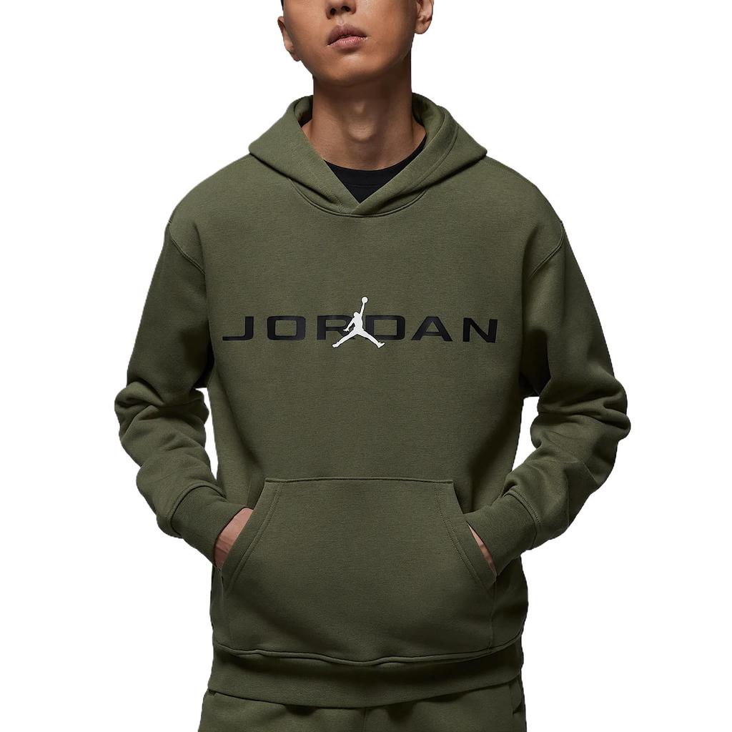 Jordan Essentials Warm Comfortable Skin-Friendly Soft Hooded Long Sleeve Sweatshirt Men Sweatshirt Medium-Olive HQ4644222