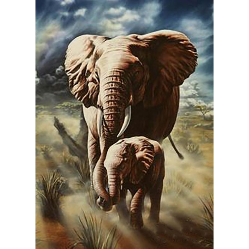 DIY Elephant 5D Diamond Painting Full Round Drill Diamond Embroidery Animals Mosaic Rhinestone Kits Wall Art Home Decor Gift