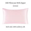 22 Momme Silk Zipper Pillowcase 1pc 100% Nature Mulberry Silk Muticolor Pillow Case For Healthy Standard Queen King