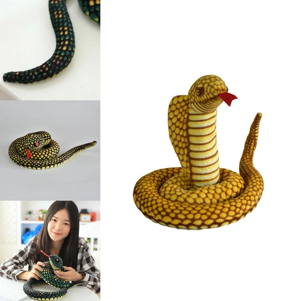 Realistic 3.6ft Snake Plush Soft Cobra Cuddly Toy For Kids Imaginative Playtime