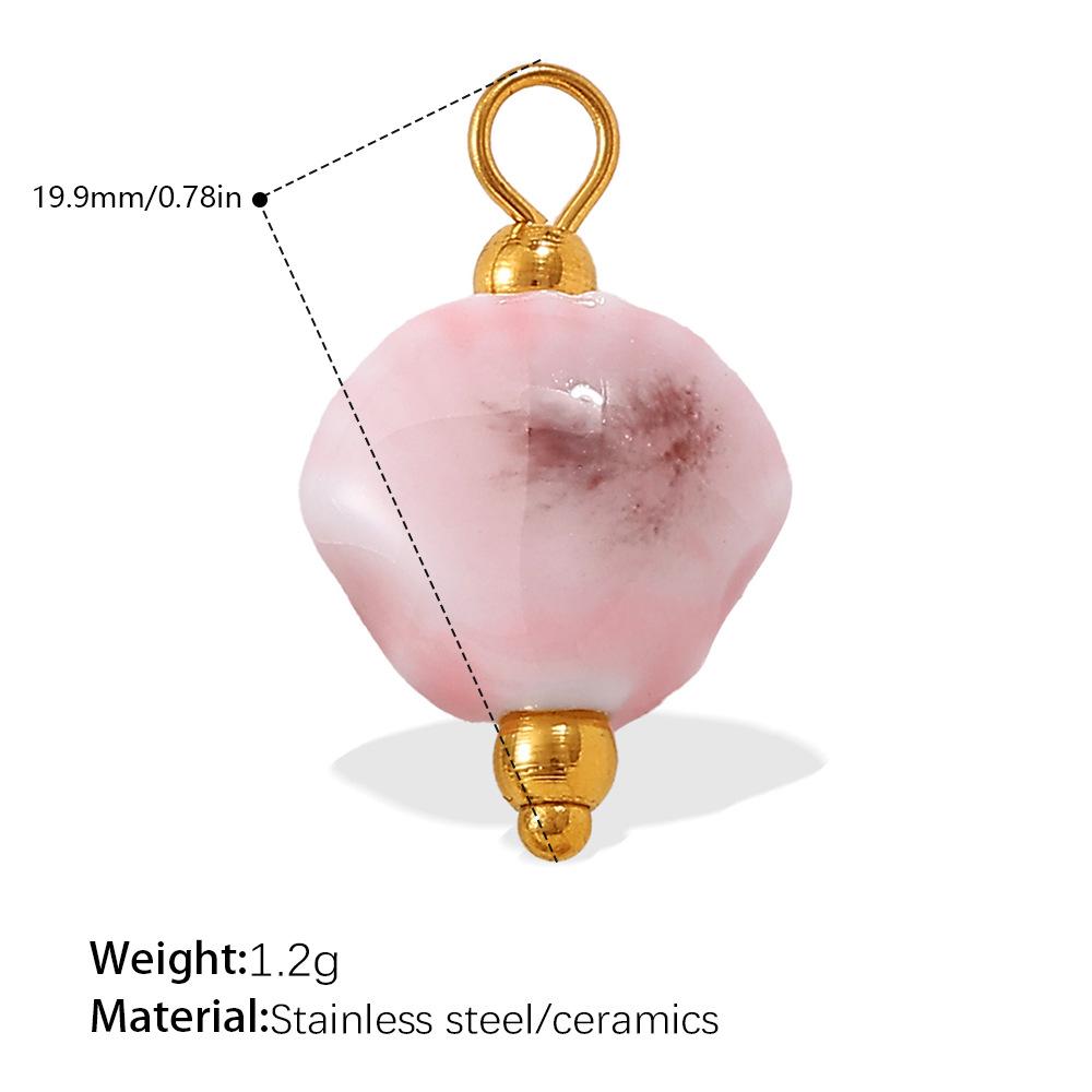 Beach Vacation Diy Oil Dripping Ceramic Fish Pendant Stainless Steel Gold Plated Cute Accessories