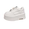 Platform White Shoes Women's Early Spring New Versatile Sports and Leisure Shoes Heightening Lace-up Board Shoes Women