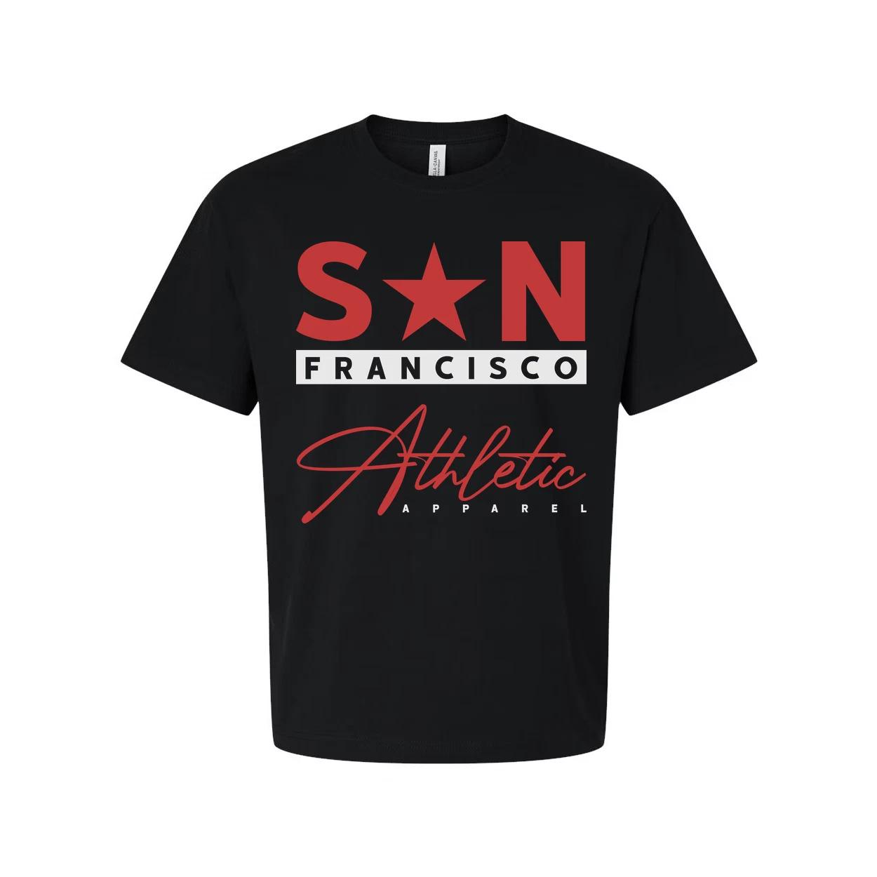 San Francisco Athletic Apparel Unisex T Shirt Graphic Tee With Bold San Francisc XL