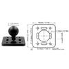1 Zoll Kugelkopf-Halterungsbasis Universelle Aluminiumlegierung Kugelkopf-Halterungsplatte mit AMPS-Loch für BRCOVAN B Größe 1 Zoll Kugel Dual-Socket-Arm
