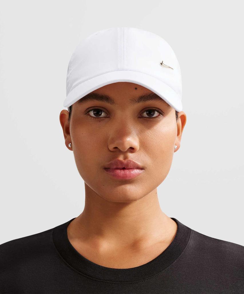 Nike Dri-Fit Club Unstructured Metal Swoosh Cap - White:Metallic Gold / Fb5372-101