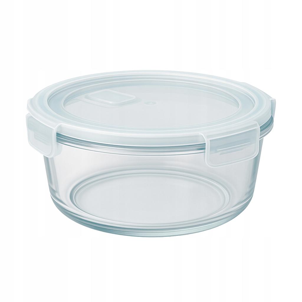 Pojemnik Szklany Hermetyczny Okrągły 950 Ml Na Żywność Jedzenie Obiad Lunch