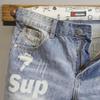 Boys' Slim Fit Light Blue Ripped Denim Shorts with Whisker Print