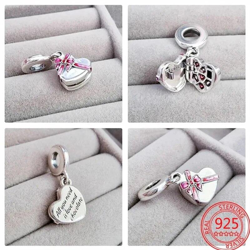 New Copper Purple Murano Bead Pansy Flower Dangle Charm Fit Original Brand Bracelet And Necklace Jewelry Gift