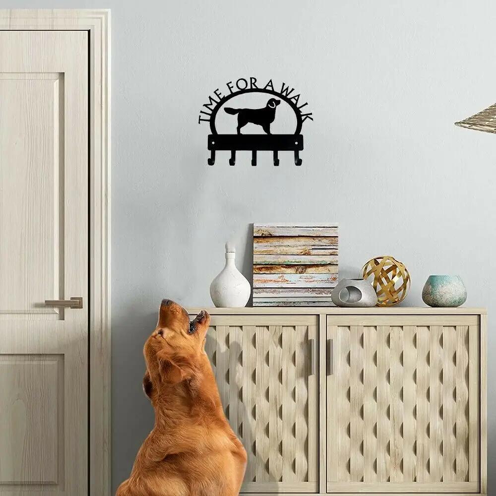 Golden Retriever Walk Key Rack Wall Mounted Hook Art Shape Door Hooks Bathroom Towel Holder Golden Retriever Hook Art Key Rack