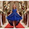 Girls' formal dresses, children's princess dresses with trains, beaded dresses for girls, and outfits for young presenters on the catwalk