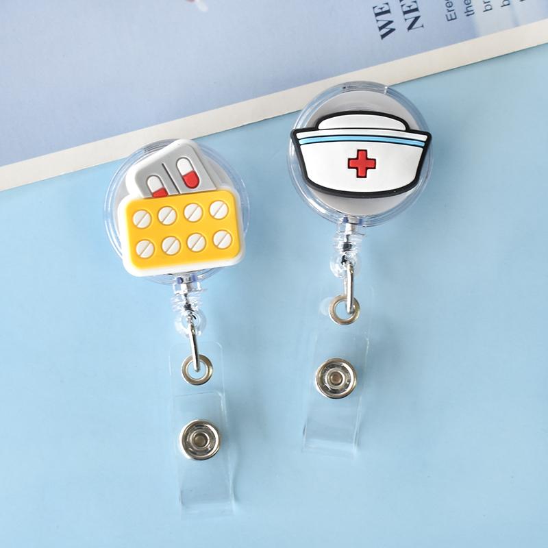 1pc Health Care Retractable Badge Reel Clips for Nurse Doctor Hospital Medical Workers Kawaii Business Card Holder Accessories