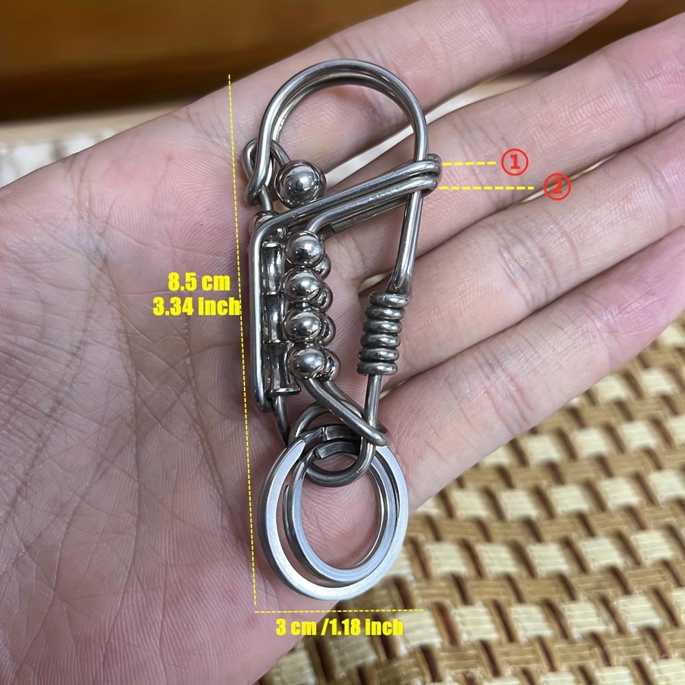 

Stainless Steel Handicraft Key Ring Hanging Pendant Matte Bead Trinket Card Bag Keyring Creative Lovers Gift Small Decoration S