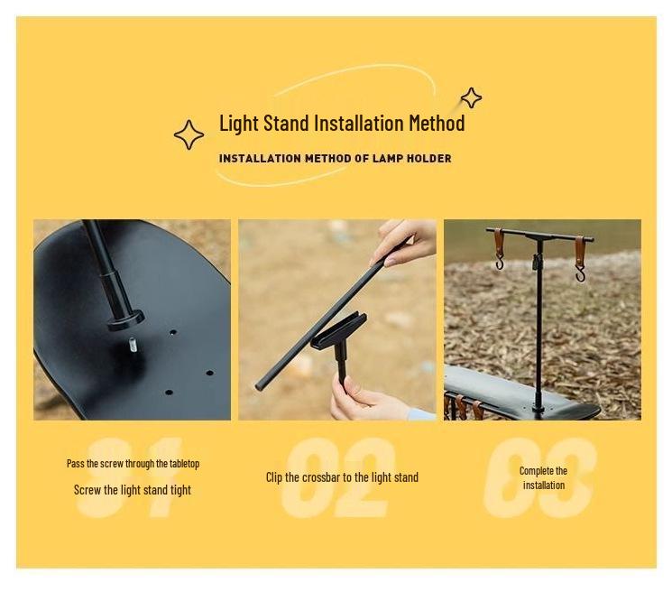 Skateboard-Style Portable Solid Wood Folding Table for Camping and Outdoor Use