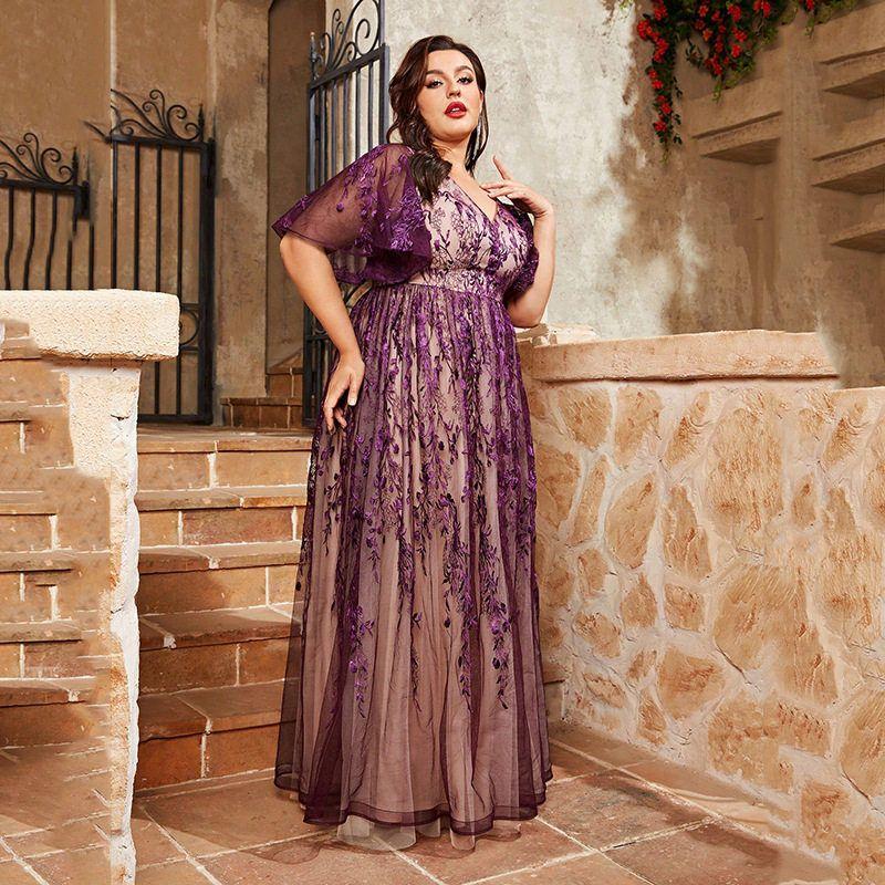 Size 100kg Elegant Evening Dress for Plus-Size Women, Suitable for Banquets, Annual Meetings, Host Performances, and Large-Scale Choral Performances
