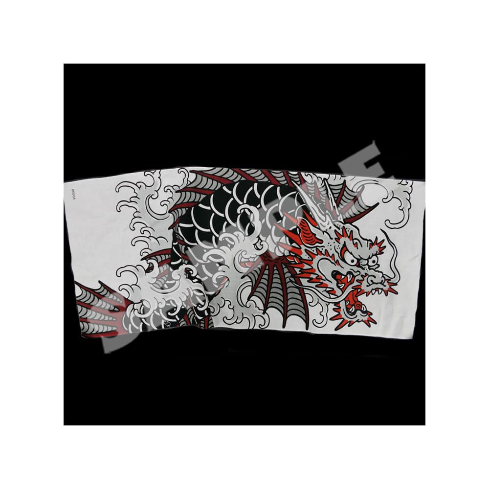 a Tenugui hand Kasuga Ichiban Dragonfish "Like Dragon" Yuzen-dyed (Japanese towel)