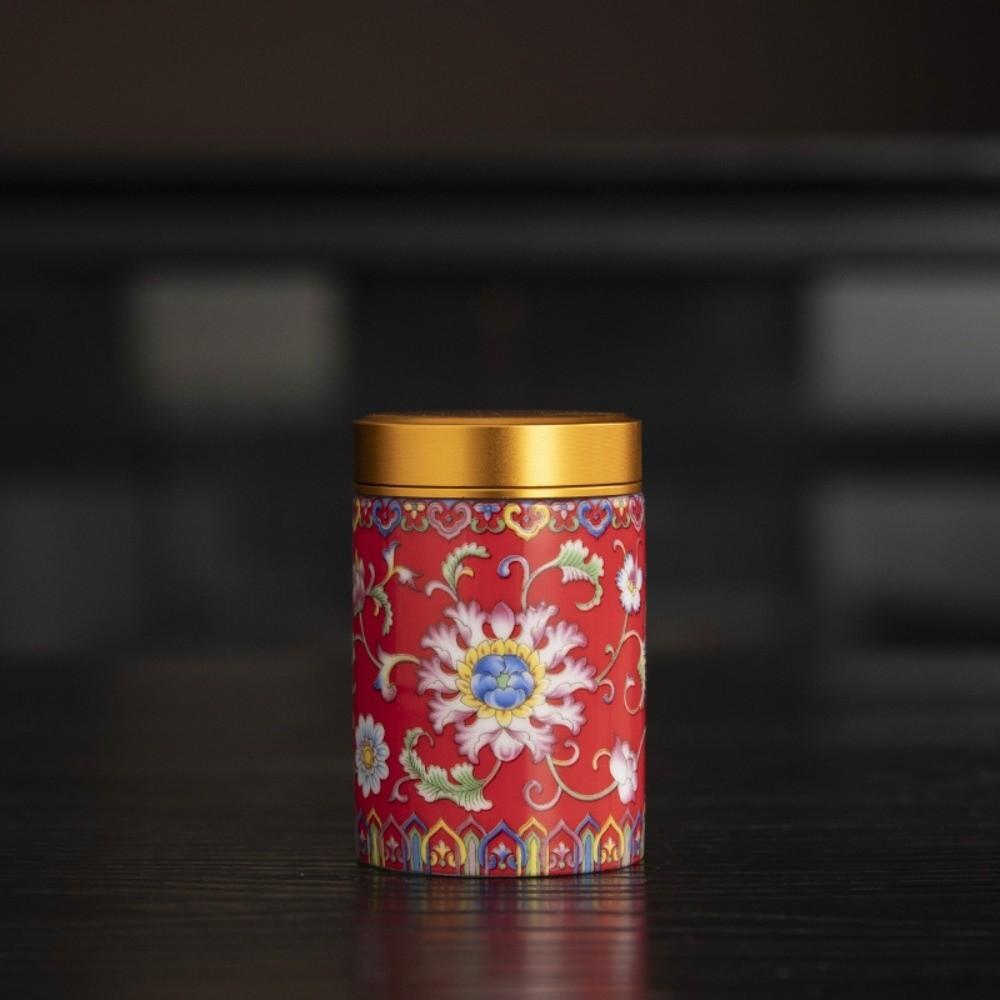 Mini Tea Packaging Box Flower Green Tea Canister Empty Tea Tin Can  Loose Leaf Tea Storage