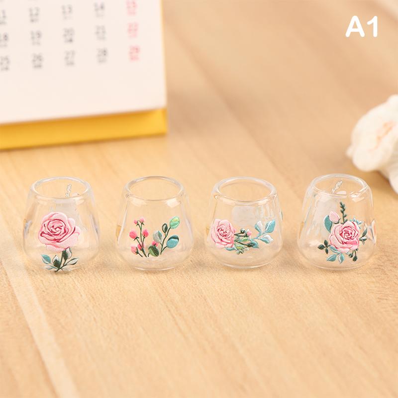 

4 шт./компл. кукольный домик, прозрачные стеклянные чашки, мини-чашка, модель, украшение для дома кукольного домика
