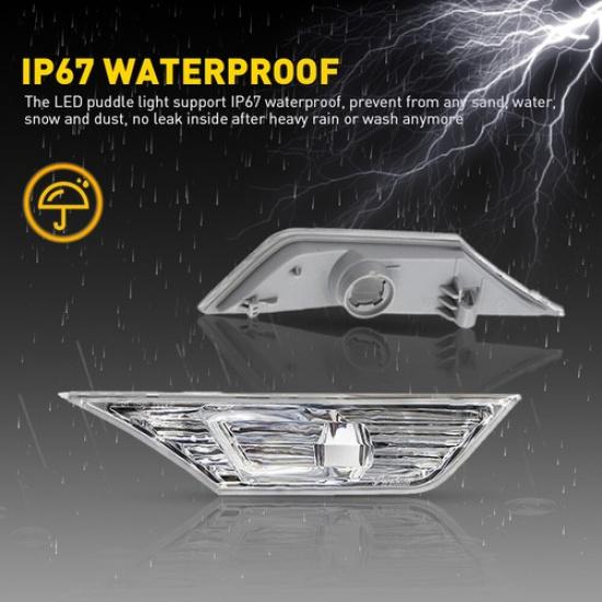 For 16-21 Honda Civic Hatchback Side LED Light Marker Turn Signal Lamp [Clear]