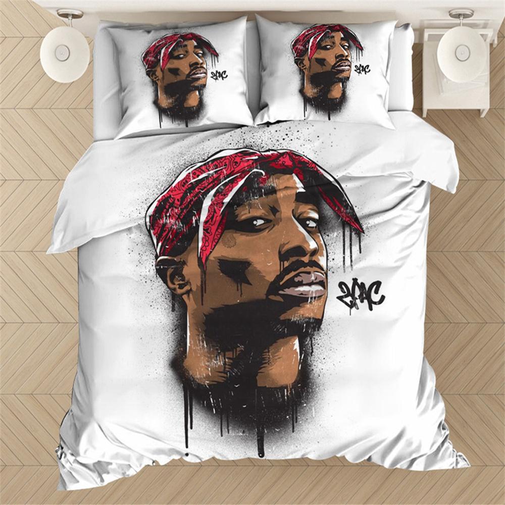 Rapper Tupac 2Pac 3D Printed Bedding Set Duvet Covers Pillowcases Comforter Bedding Set Bedclothes Bed Linen 01