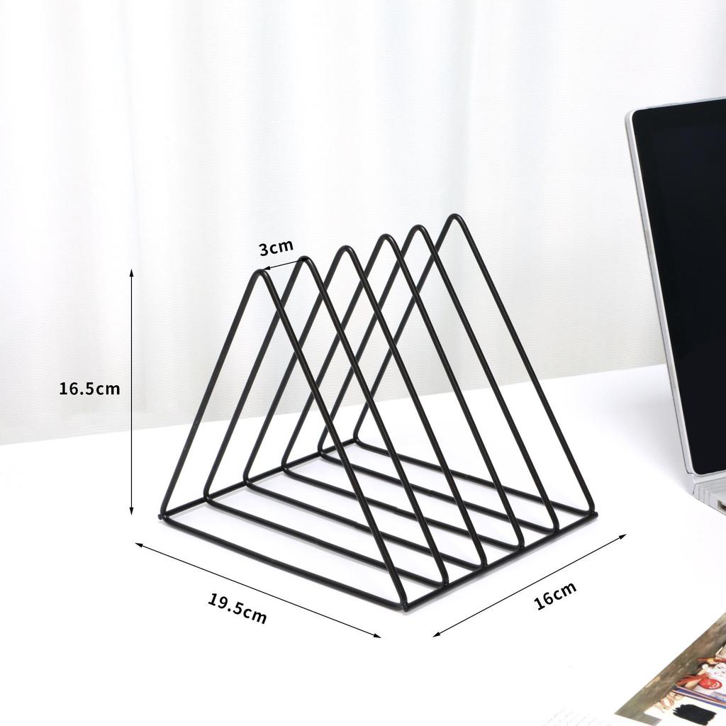 Nordic Triangle Book Holder & Desktop Organizer - Stylish Student Bookshelf & Storage Rack