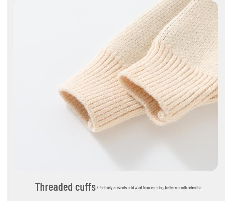 DUUDUU 2025 Roter Strickpullover im koreanischen Stil für Kinder - Warmes Herbst-/Winteroberteil