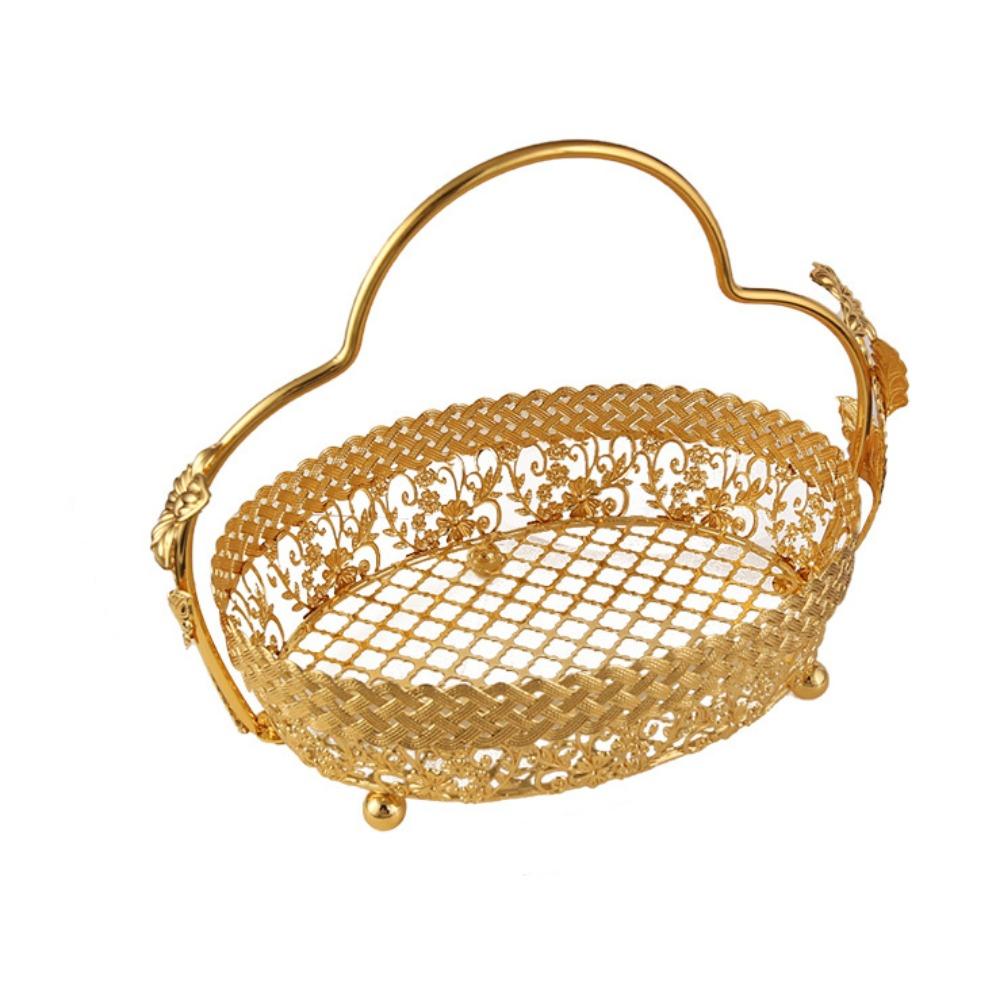 Metal Fruit Basket Creative Pastry Tray Light Luxury Storage Plate  Gift