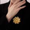Elegant Gold Firework Brooch: Vintage Metal Pin with Exquisite Retro Design for Women