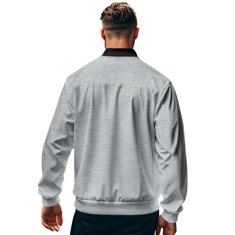 Autumn New Versatile Stand-collar Jacket Men's Twill Zipper Long-sleeved Baseball Jacket