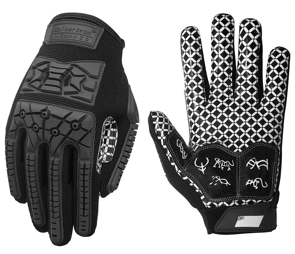 (Cybertron) Seibertron Lineman 2.0 American Football Gloves for Children, Padded