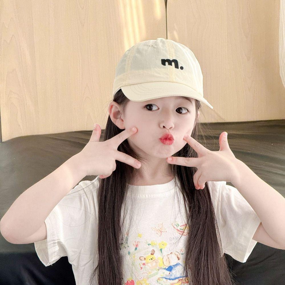 Candy Color Children Baseball Hat Embroiderey Teenagers Peaked Cap Quick Drying Sun Hat Boys/girls