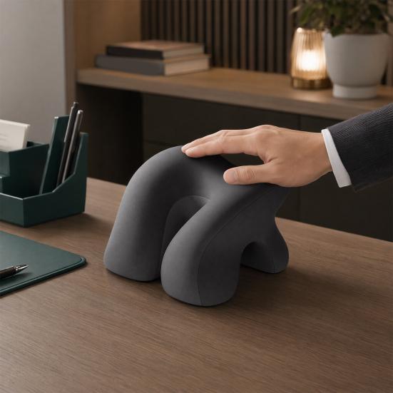 Polštář na spaní na břiše, Ergonomický polštář na zdřímnutí z paměťové pěny, Polštář na zdřímnutí na stůl s otvorem pro ruce, Omyvatelný potah pro spaní v kanceláři nebo ve školní lavici