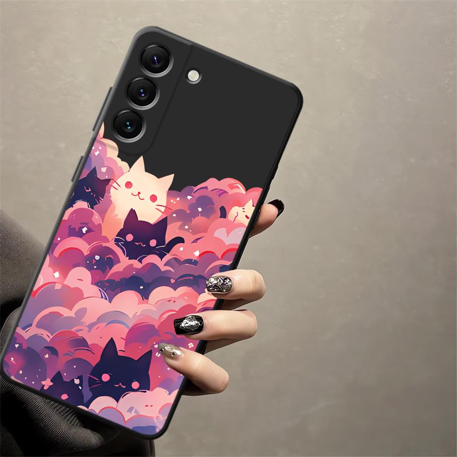Black Cat Starry Night Case for Samsung Galaxy A52 A06 A23 A25 A53 A57 A55 A05 A73 A37 A12 Phone Cover A13 A70 A51 A50 A36 A16