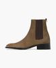 Firenze Atelier High Ankle Line Slim Toe Suede Chelsea Boots 3342-Qs [Mid Brown]