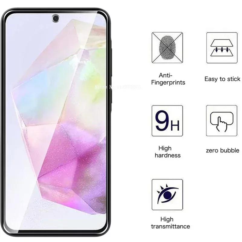 2 st Premium Härdat Glas för Samsung Galaxy A55 A35 A25 A15 A05S 5G Härdat Glas Film för Samsung C55 M55 M15 A54 A34 Glas